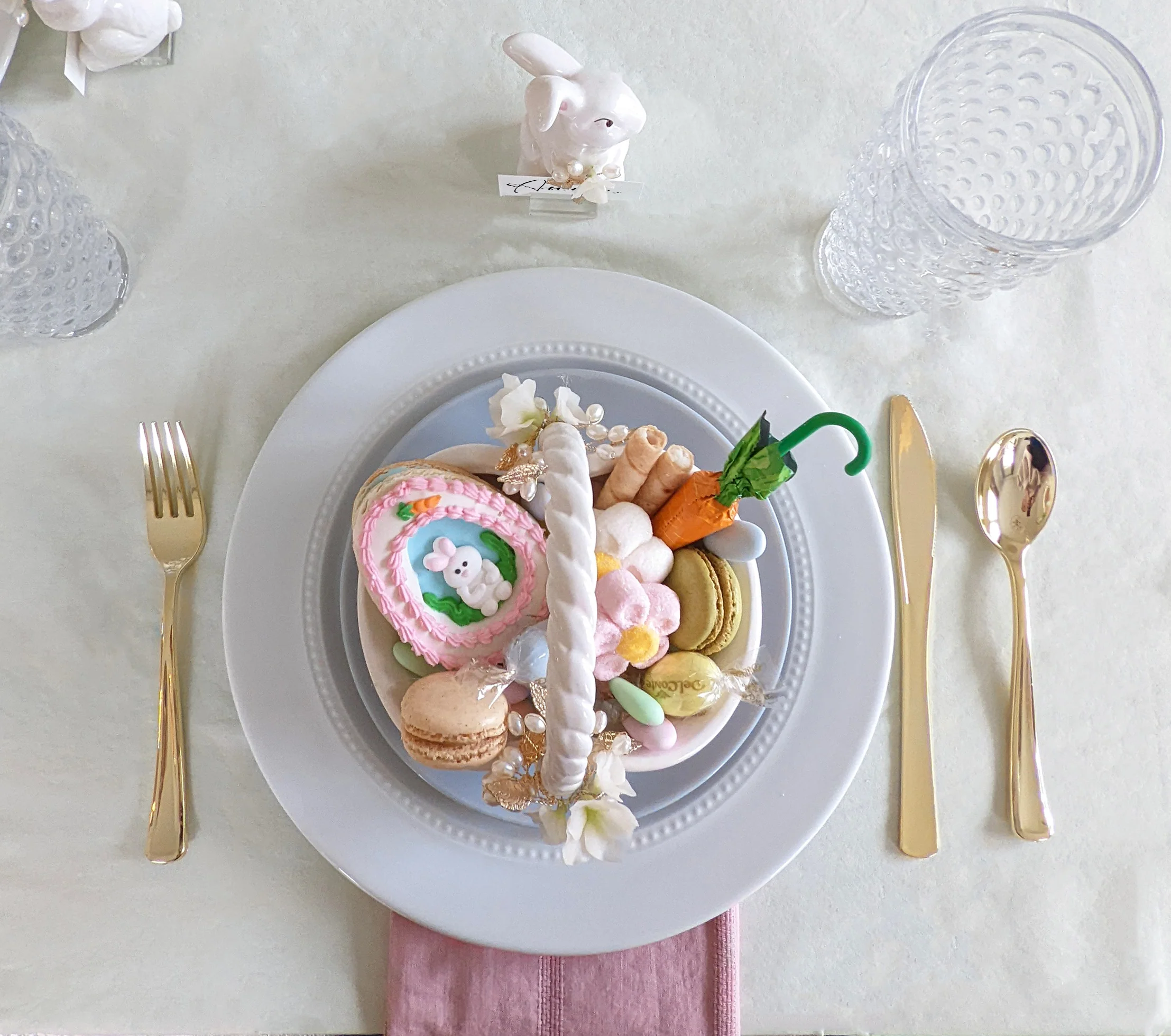 Bunny and Basket Serving Dish with Card Holder - Image 14