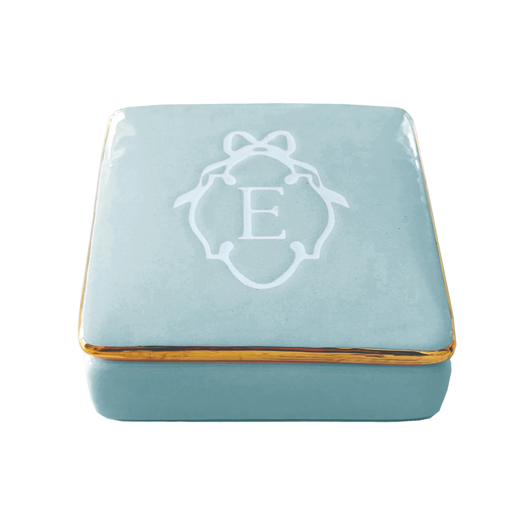 Bow Monogram Box with 22K Gold Accent - Image 14