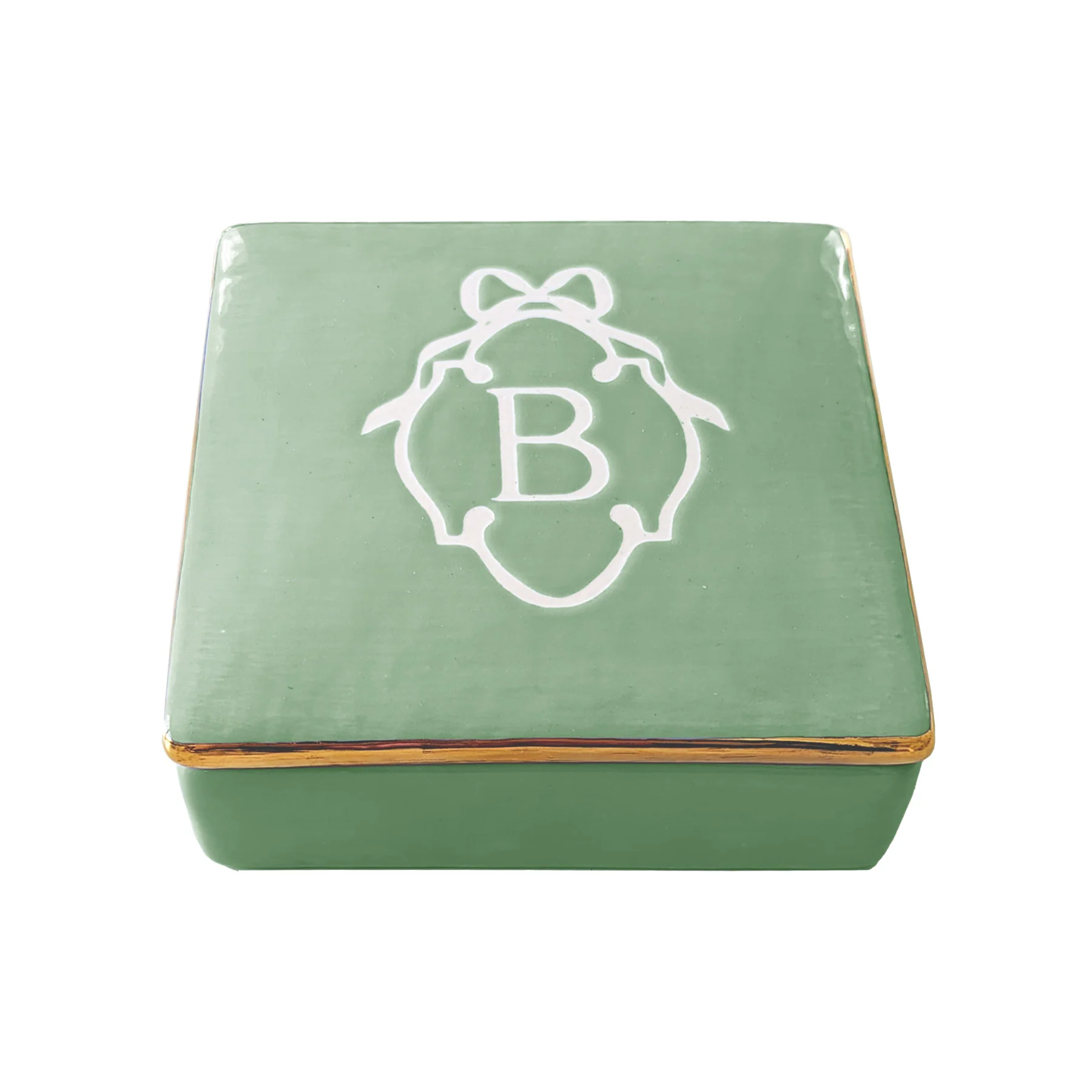 Bow Monogram Box with 22K Gold Accent - Image 4