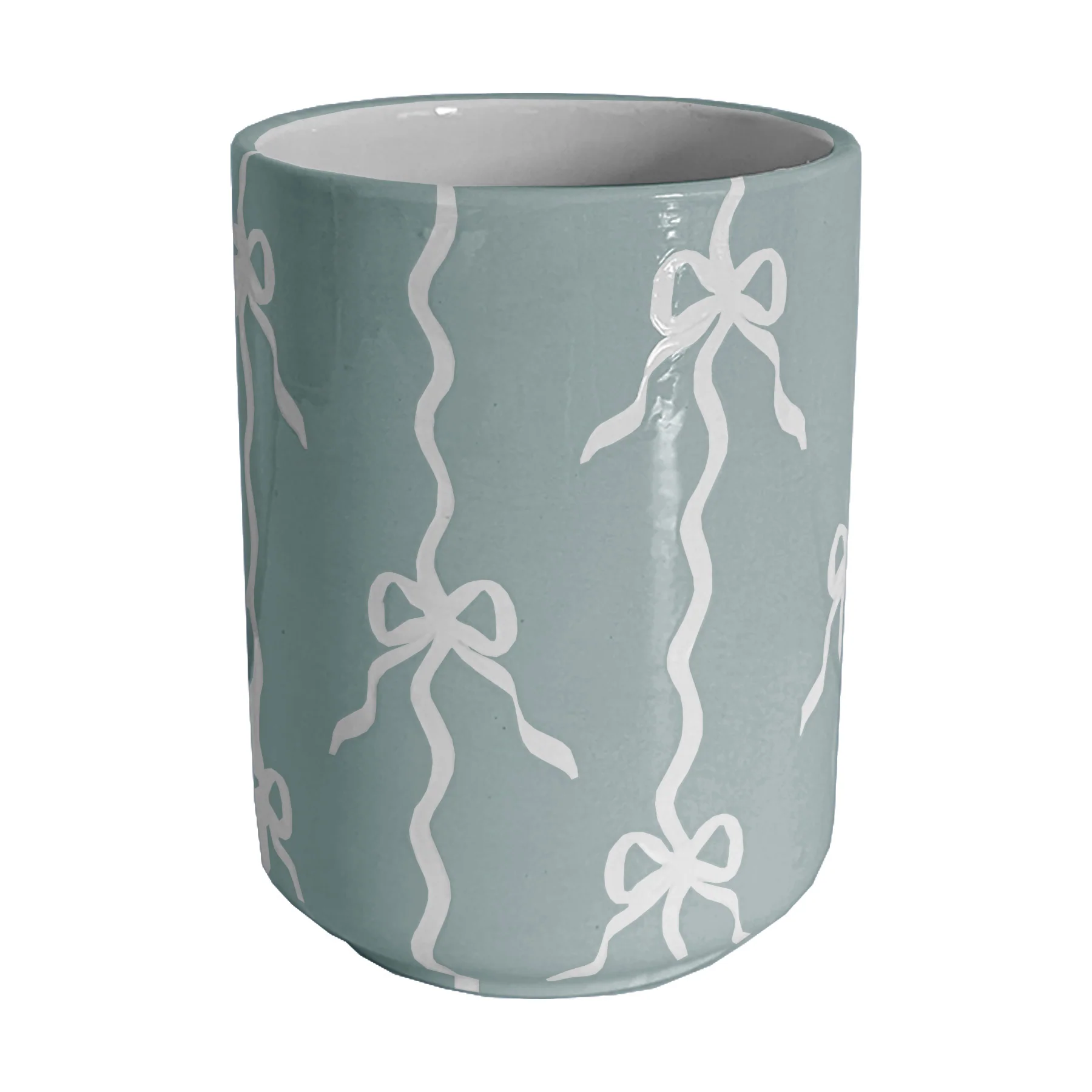 Bow Stripe Large Vase/ Utensil Holder - Image 11