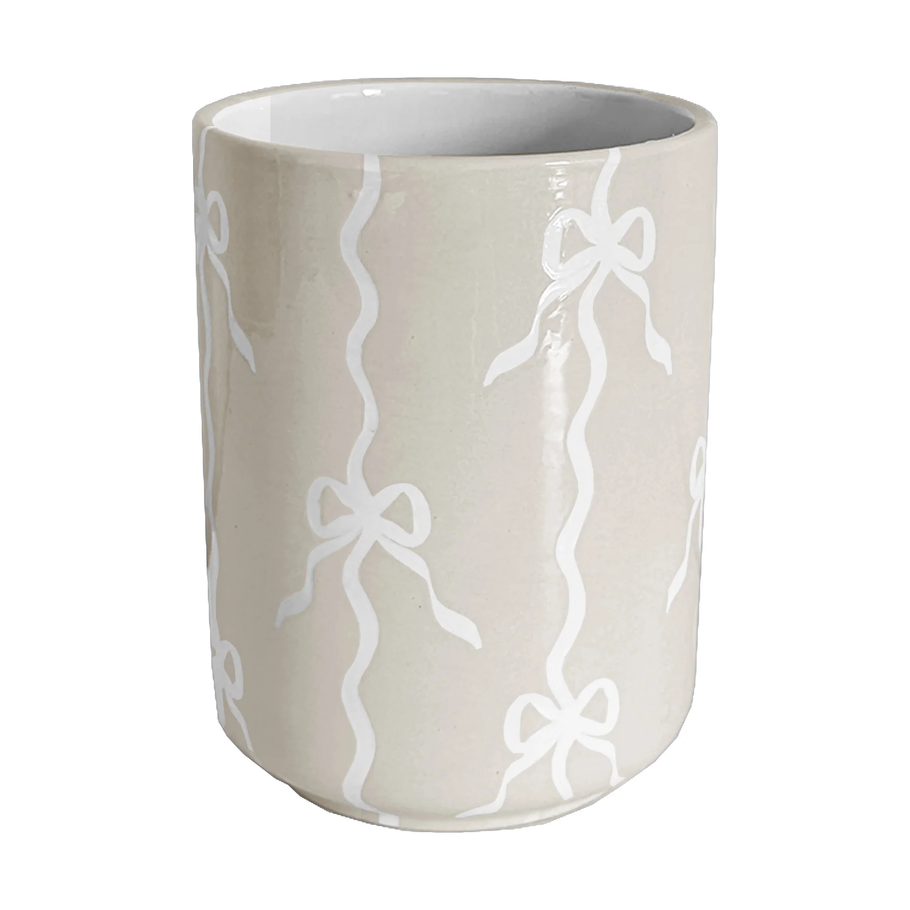 Bow Stripe Large Vase/ Utensil Holder - Image 4