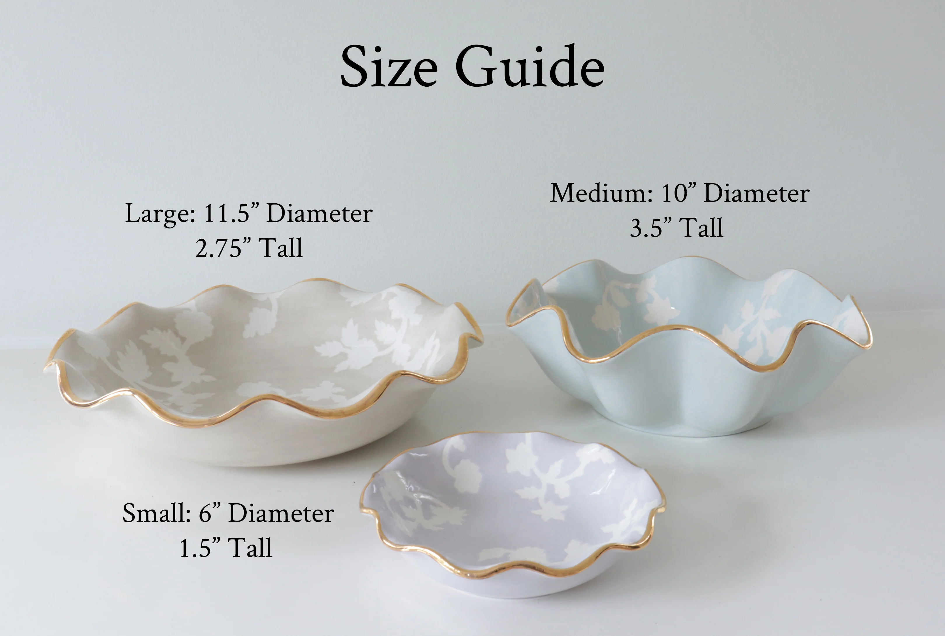 Chinoiserie Dreams Scalloped Bowls with 22K Gold Accent - Image 3