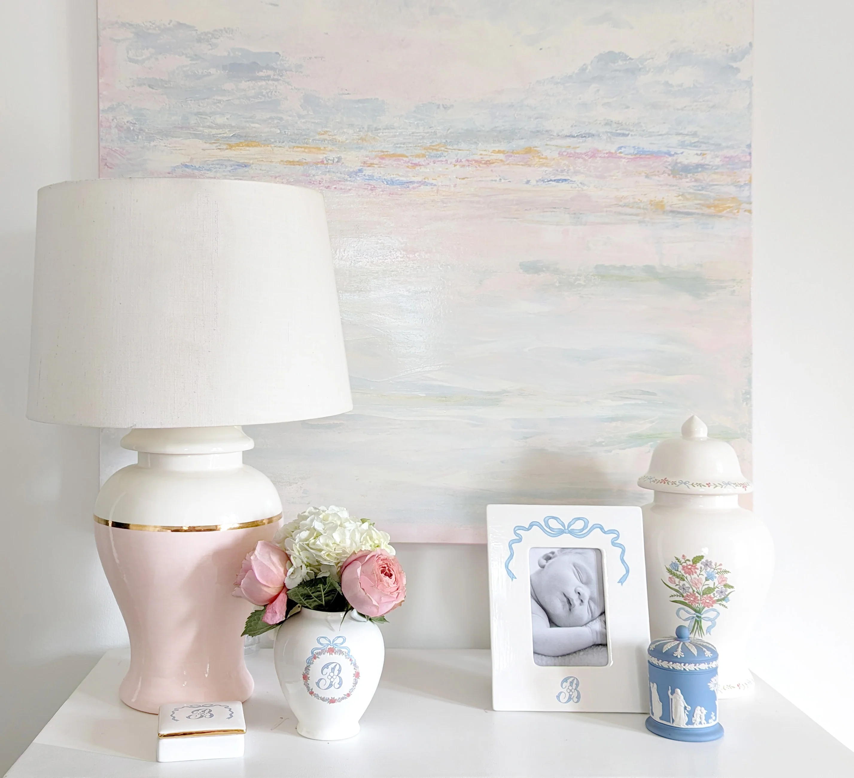 Lo Home x Chapple Chandler Ginger Jars with Floral Wreath and Monogram - Image 5