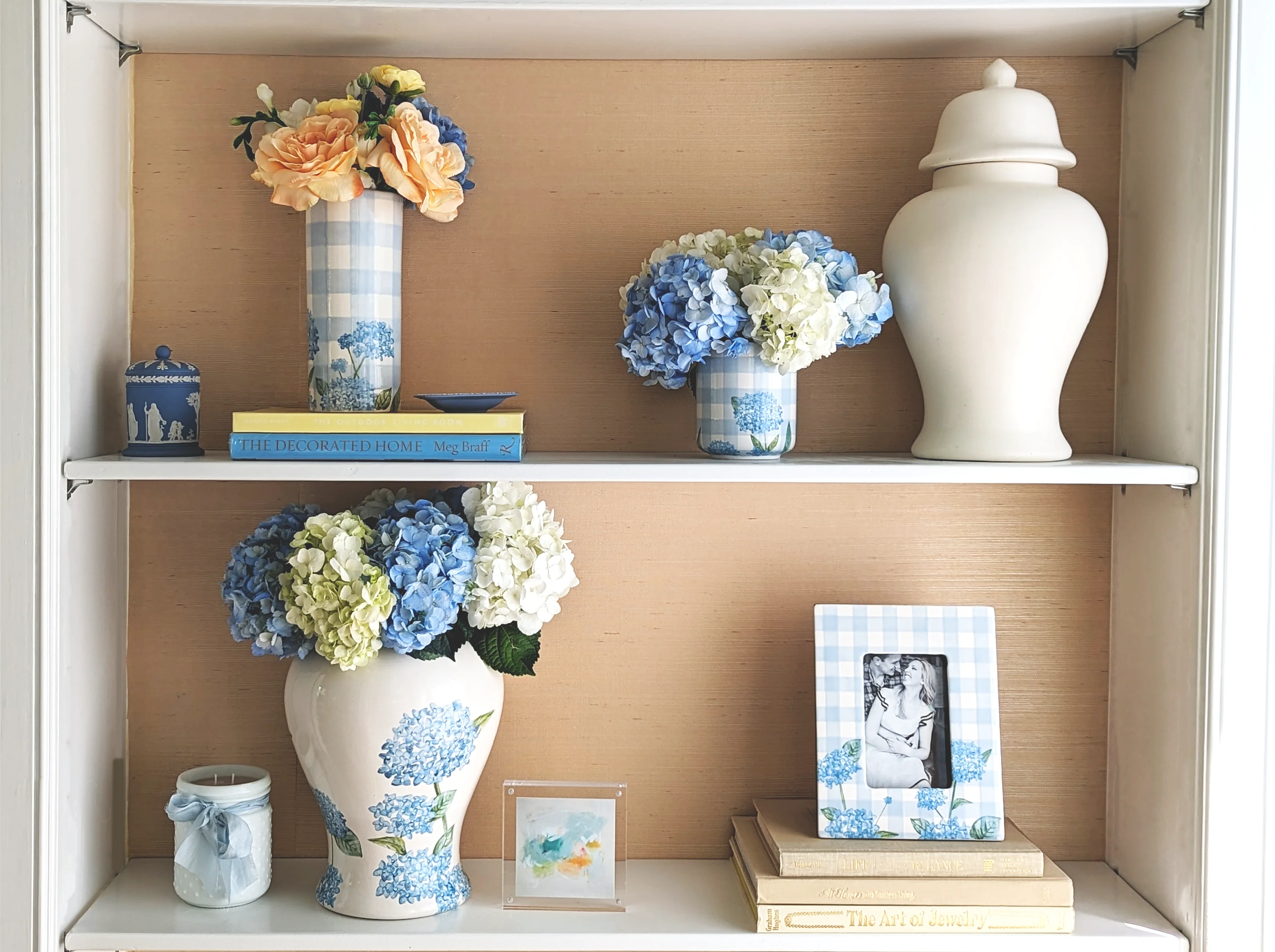Lo Home x Chapple Chandler Gingham Photo Frame with Hydrangea Accents - Image 3