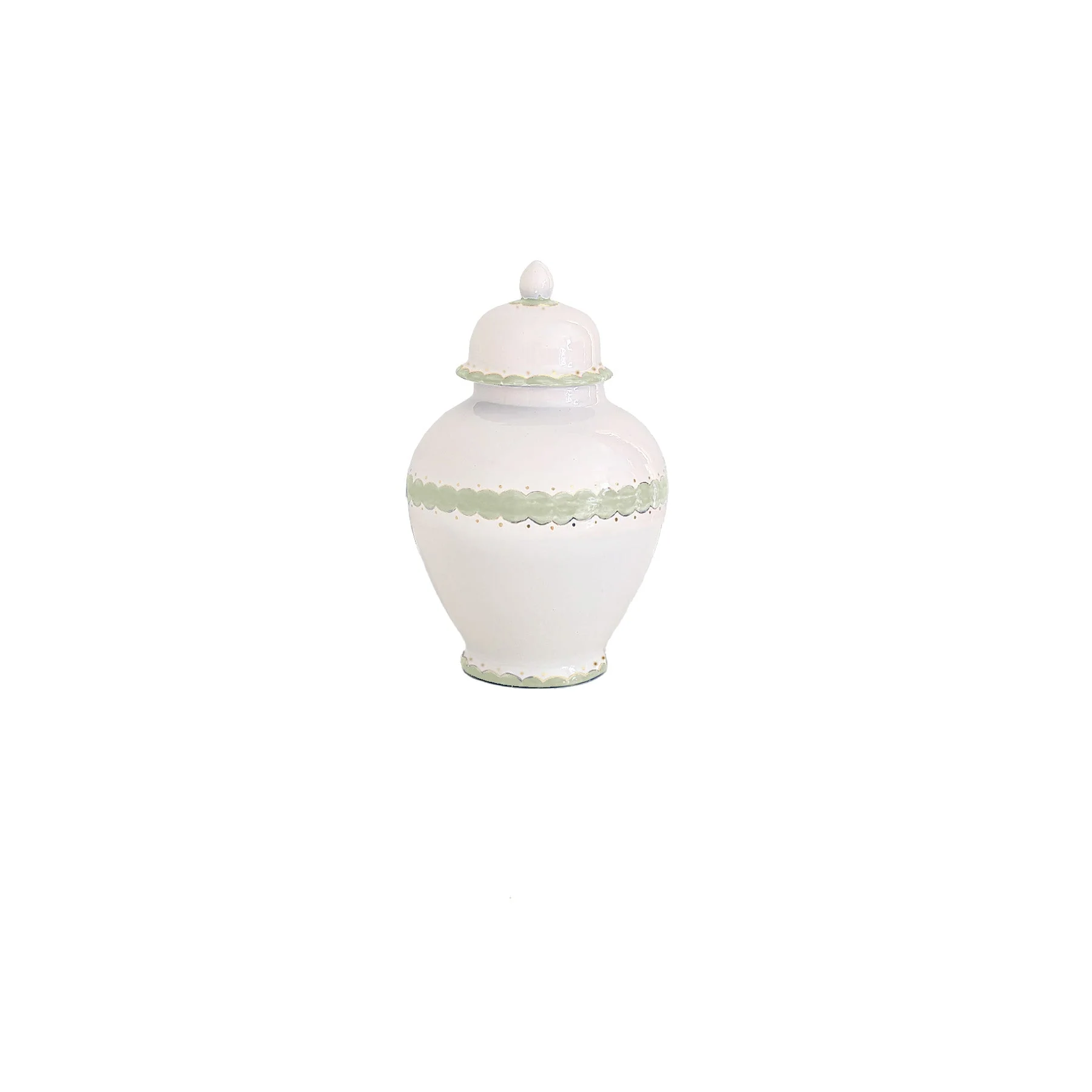 Scallop Ginger Jars in Soft Green - Image 3